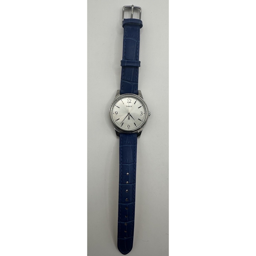 Timex Dark Blue Croco Patterned Ladies Watch‎ T2P093 New Battery 35MM 8" W9 - Picture 6 of 12
